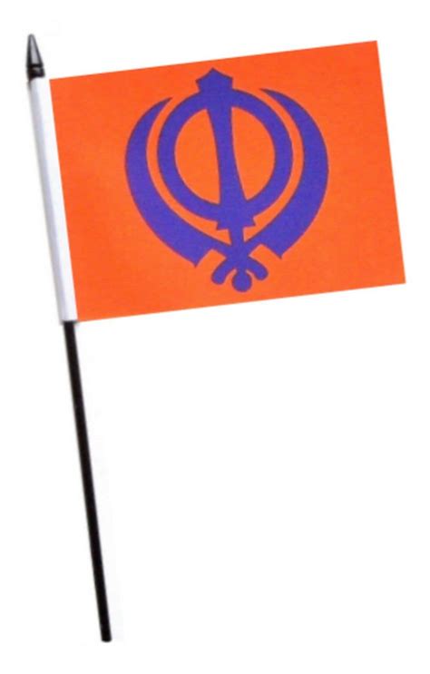 Khanda Sikh Religion Small Hand Waving Flag