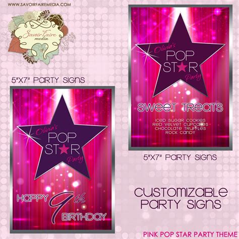 Pop Star Party Invitation / DIY Printable Party Invitation / - Etsy