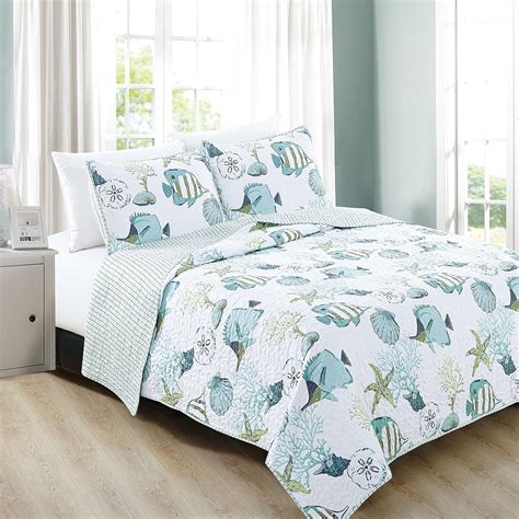 Best Queen Beach Bedding Seahourse - Cree Home