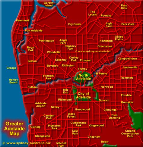 Greater Adelaide Map Surrounds South Australia