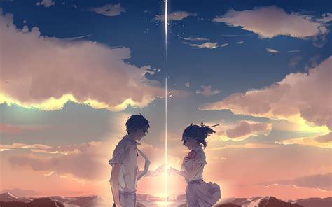 Kimi no Na Wa, Makoto Shinkai, anime, sky, clouds, sunlight, Your Name ...