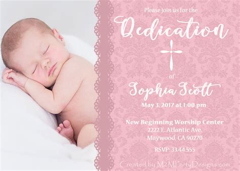 Baby Dedication Invitations Printable Print at Home