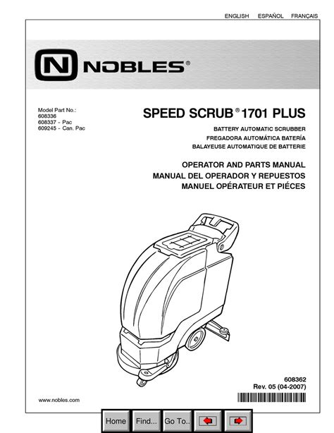 NOBLES 608336 OPERATOR AND PARTS MANUAL Pdf Download | ManualsLib