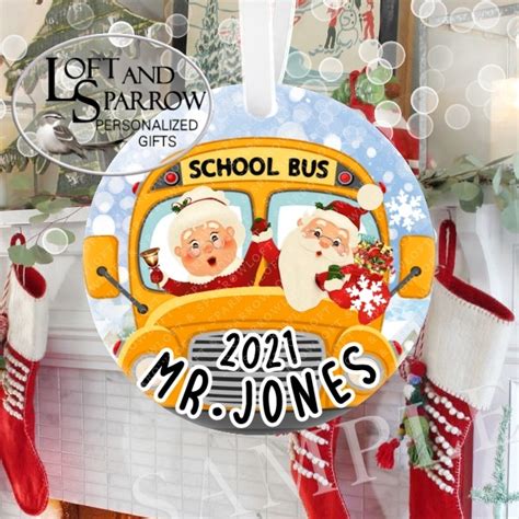 Personalized School Bus Christmas Ornament By LoftAndSparrow Loft And ...