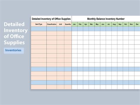 Office Supplies List Template