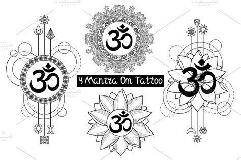 Mantra Om Tattoo Set ~ Graphic Objects ~ Creative Market