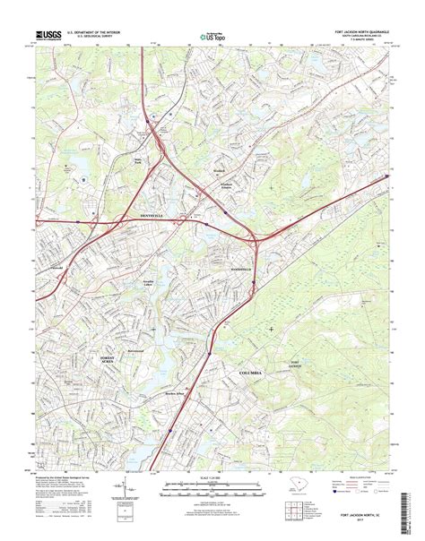 MyTopo Fort Jackson North, South Carolina USGS Quad Topo Map