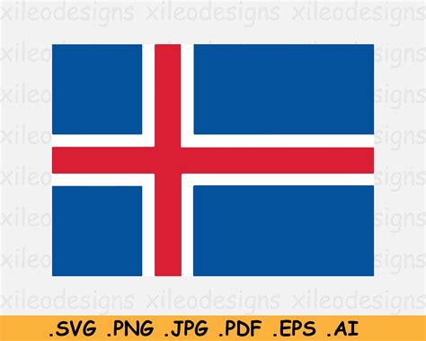 Bandera de Islandia SVG Bandera nacional islandesa del país - Etsy España