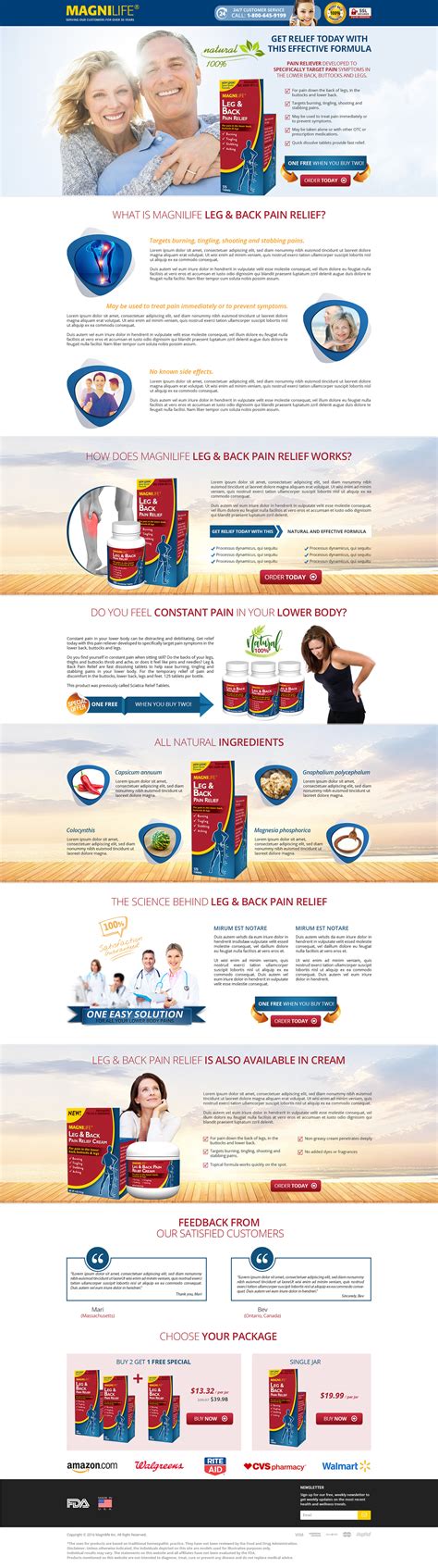 Landing page design for a supplement company. on Behance