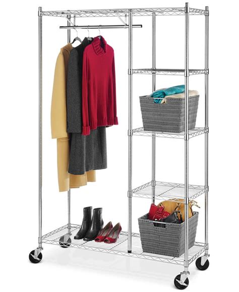 Whitmor Rolling Garment Rack with Shelves - Macy's