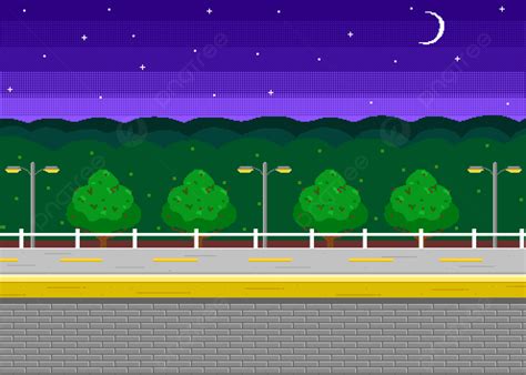 City Road Night Scene Pixel Background, Pixel, Night View, City Background Image And Wallpaper ...