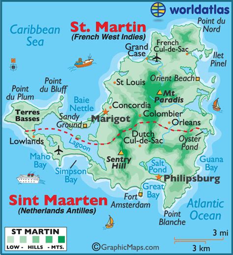 Saint Martin Large Color Map