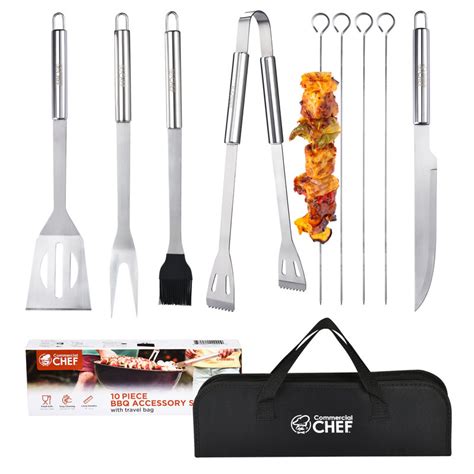 Commercial Chef 10 Piece BBQ Grill Set - Grill Accessories & Reviews ...