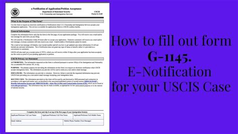 How to fill out form G-1145 in 3 minutes I USCIS case e-notification form I 2021 tutorial - YouTube