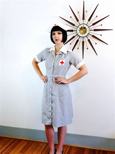 Authentic 1940s Red Cross Uniform, Vintage 40s Nurse Uniform, WWII Nurse, It's a Dilly Uniform ...