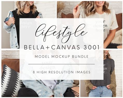 Mockup Bundle Bella Canvas 3001 Mockup Model Mockup | Etsy