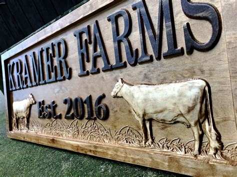 Personalized Ranch Sign | Custom Wood Sign with Cattle | Cow Decor– 3D Woodworker