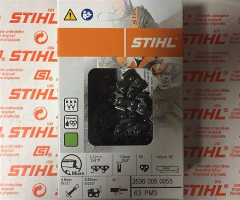 Stihl Chainsaw Chain 63PM3 55, 16" BAR, 3/8p .050", 55DL, 3636 005 0055 new oem | eBay