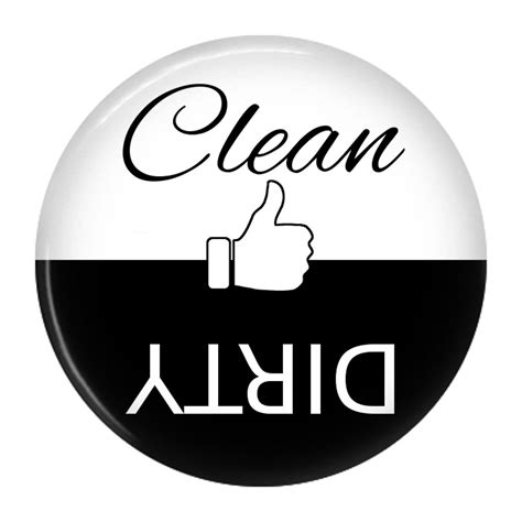 Buy Clean Dirty Dishwasher Magnet Sign Indicator (Black White Thumb) Online at Low Prices in ...