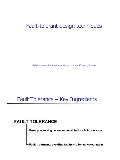 II Fault Tolerant Techniques | PDF | Computer Engineering | Computing