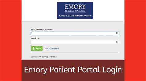 Login – Emory Patient Portal