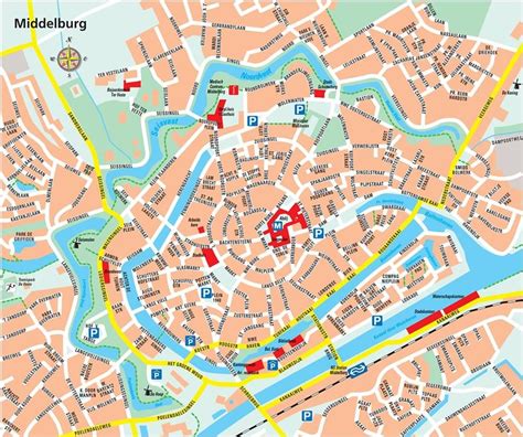 Plattegrond Middelburg, huidige situatie | Plattegrond, Oude kaarten, Kaarten