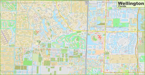 Large detailed map of Wellington (Florida)