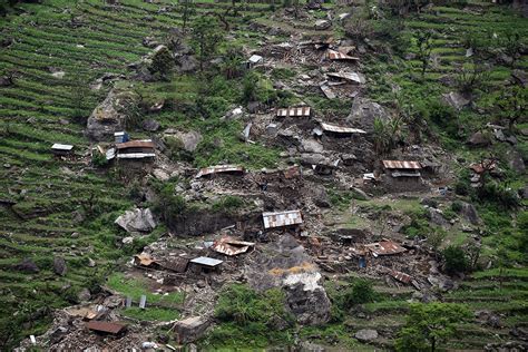 Nepal earthquake: Aerial photos of remote Gorkha district show entire villages reduced to rubble