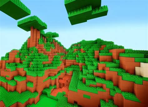 epic lego minecraft landscape, colourful digital art | Stable Diffusion ...