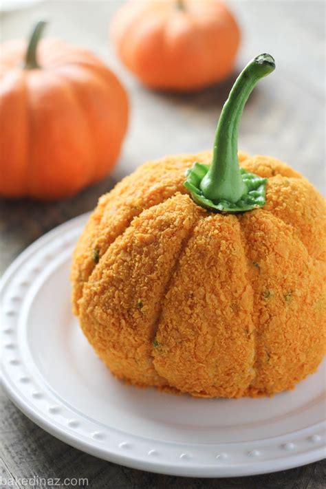 Pumpkin Shaped Cheese Ball | Baked in AZ