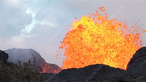 Kilauea volcano lava fountain, 2018 - Stock Video Clip - K008/7337 ...