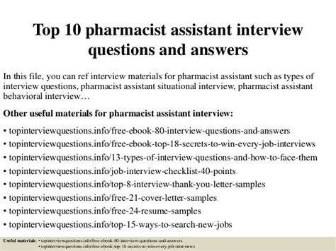 Top 10 pharmacist assistant interview questions and answers