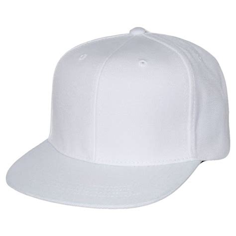 Solid Color Retro Flat Bill Snapback Baseball Cap (One Size- White ...