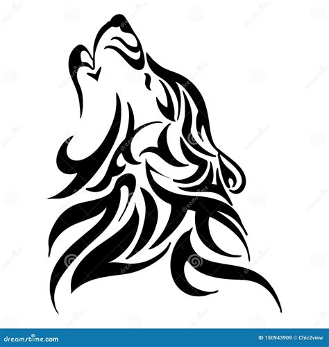 Wolf Howl On The Cliff Silhouette Vector Illustration | CartoonDealer ...