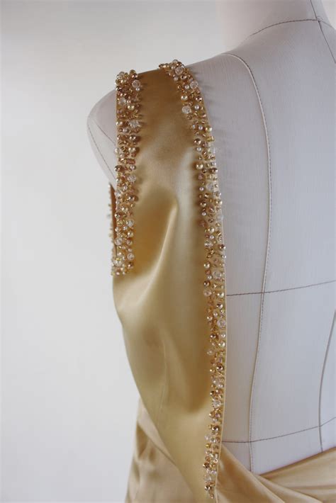 gold silk dress - Dressarte Paris