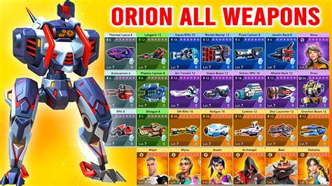 Orion All Weapons - Mech Arena - YouTube