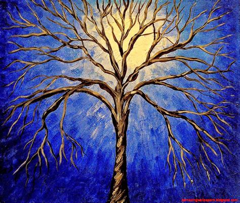 Abstract Tree Painting Blue | Amazing Wallpapers