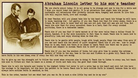 Abraham Lincoln’s Famous Letter to His Son’s Teacher | A Teacher's ...