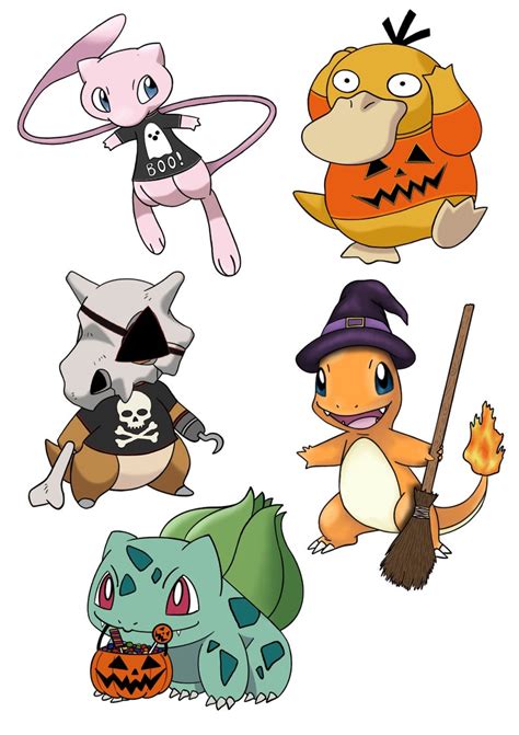 Halloween Pokemon Sticker Set Set of 10. Hand Drawn - Etsy