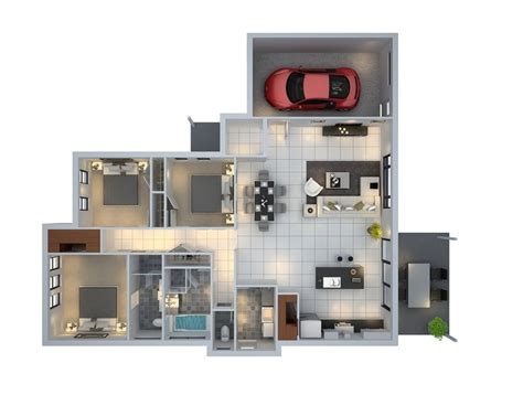 3 Bedroom House With Garage Plan Interior Design Ideas