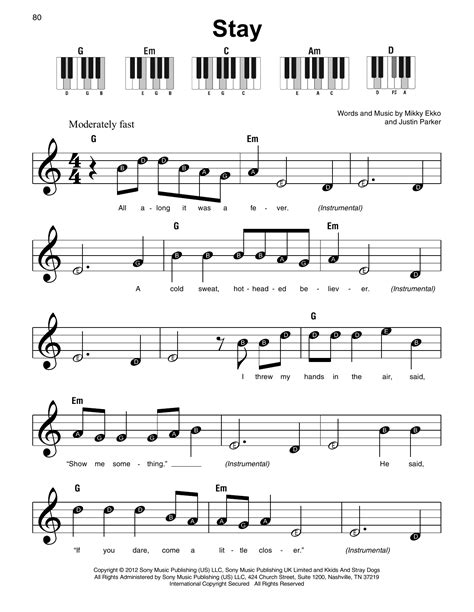 Stay | Sheet Music Direct