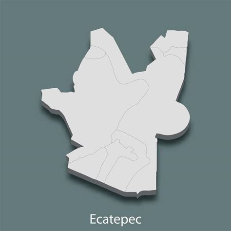 3d isometric map of Ecatepec is a city of Mexico 11308952 Vector Art at ...