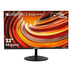 ZEBRONICS 22 inch 75Hz Monitor with FHD 1080p, Free sync Support, HDMI ...