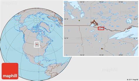 Gray Location Map of International Falls