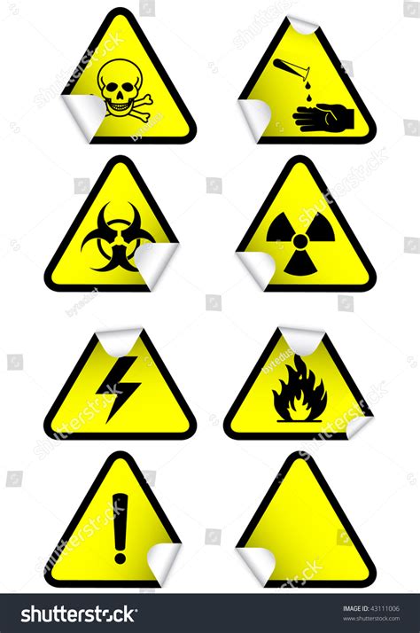 Vector Illustration Set Of Different Hazmat Warning Signs. All Vector Objects And Details Are ...