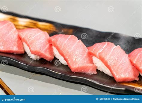 Tuna sushi or Otoro sushi stock photo. Image of healthy - 156023586