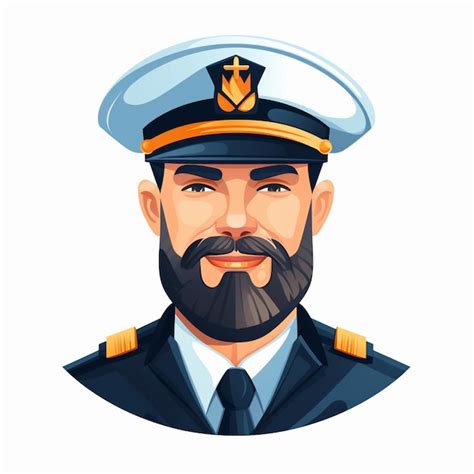 Vector captain illustration ship sea design uniform hat sailor marine nautical symbol is ...