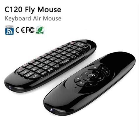 Gyroscope Fly Air Mouse C120 Wireless Mouse Keyboard Android Remote Controller Rechargeable 2 ...