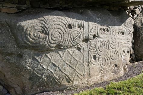 stone with megalithic art. Newgrange passage tomb. Brú na Bóinne. Meath ...