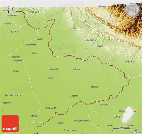 Physical 3D Map of Sialkot